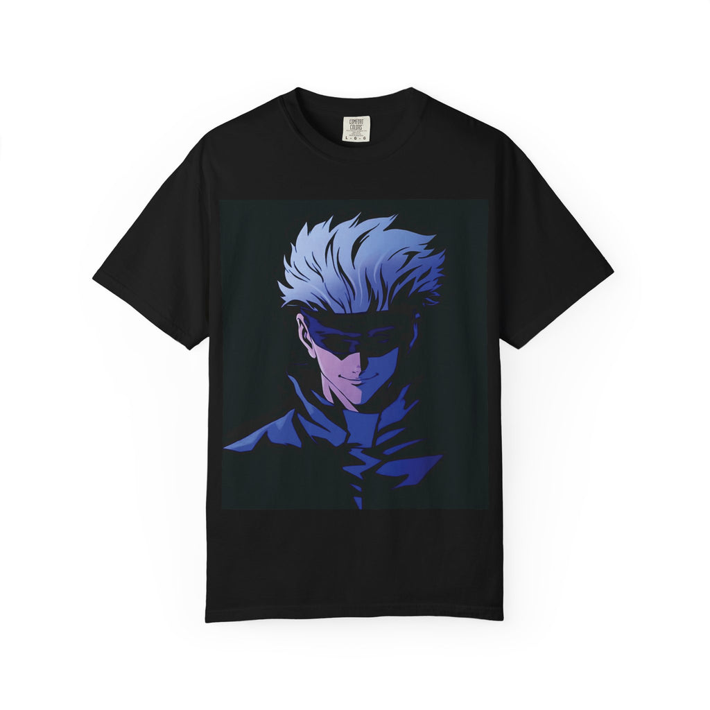 Anime Jujutsu Kaisen T-Shirt — Blue-Haired Masked Character Graphic Tee