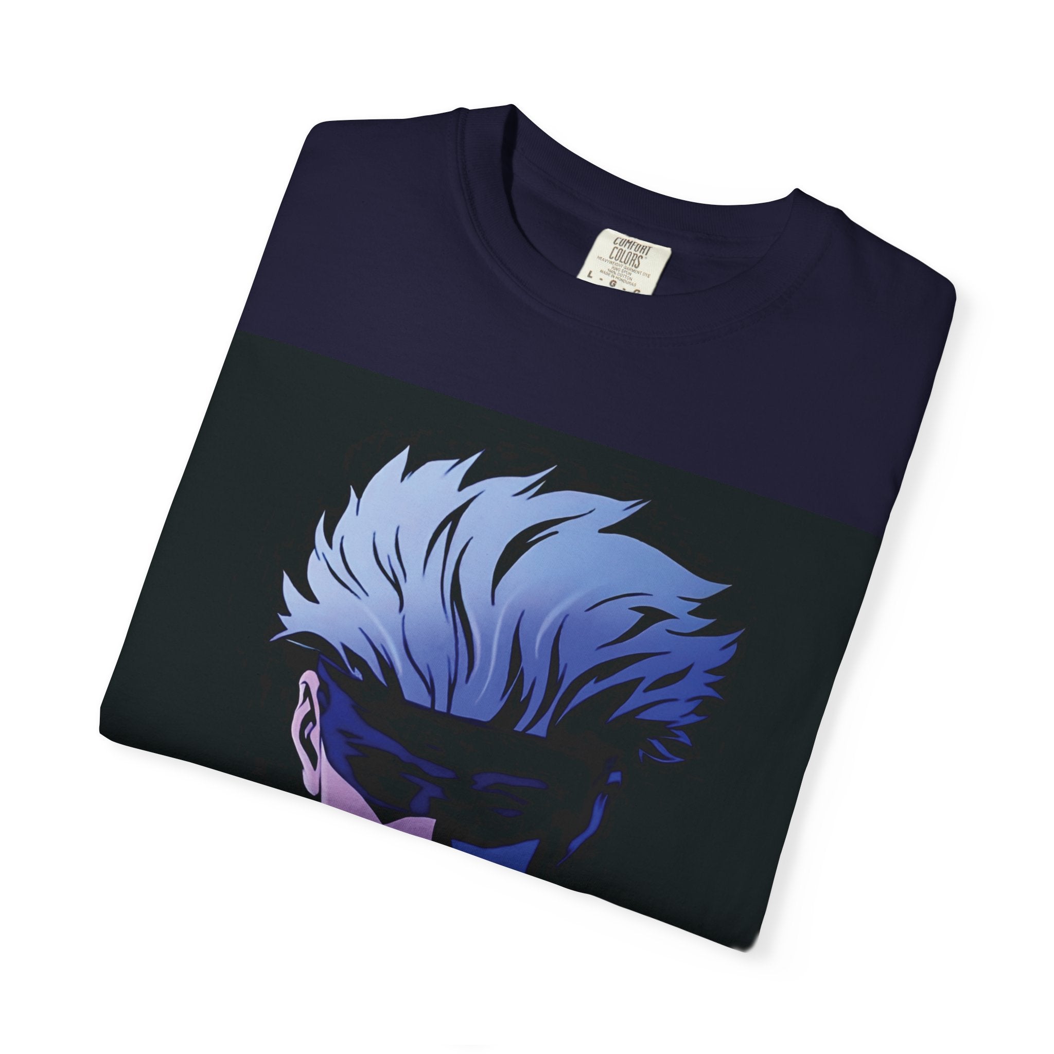 Anime Jujutsu Kaisen T-Shirt — Blue-Haired Masked Character Graphic Tee