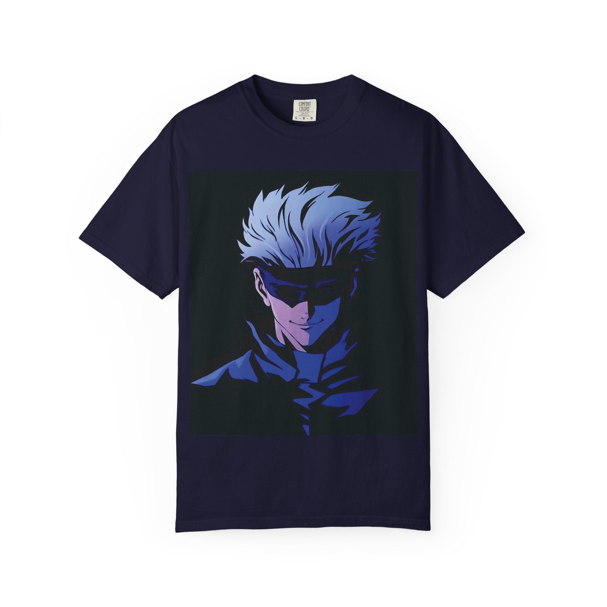 Anime Jujutsu Kaisen T-Shirt — Blue-Haired Masked Character Graphic Tee